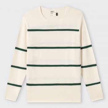 Stripes Merino Sweater : Ecru/Green
