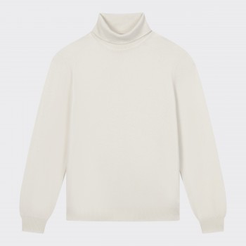 Cashmere Turtleneck Sweater : Polar White
