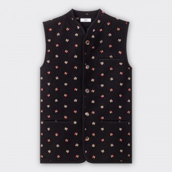 Walker Vest Flowers : Black