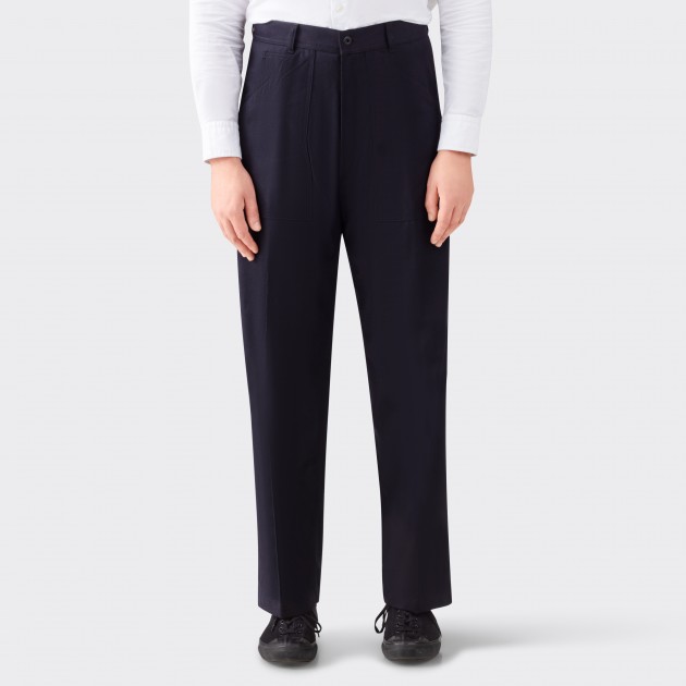 Pantalon “PAUL” Twill de Laine : Marine