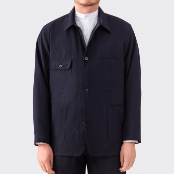 “JACKSON” Wool Twill Jacket : Navy