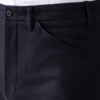 1943 Melton Wool Trousers : Dark Navy