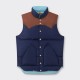 Down Vest : Navy/Sky Blue