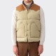 Down Vest : Beige/Dark Brown