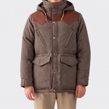 Down Mountain Parka en Tweed : Marron