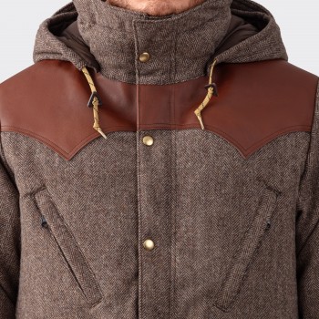 Down Mountain Parka en Tweed : Marron