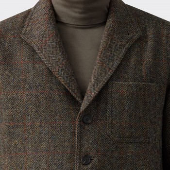 Harris Tweed Teba Jacket : Olive Green/Rust