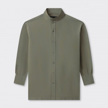 Iridescent Gabardine Shirt : Olive Green