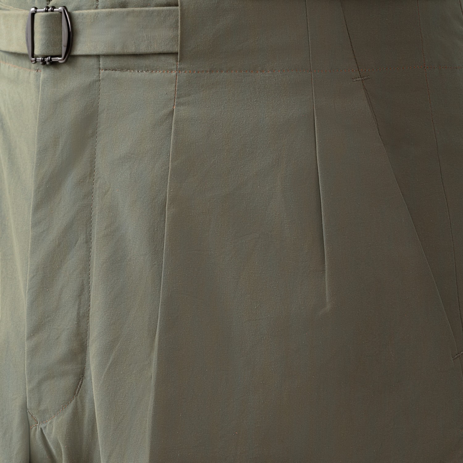 Haversack : Iridescent Gabardine Belted Trousers : Olive Green