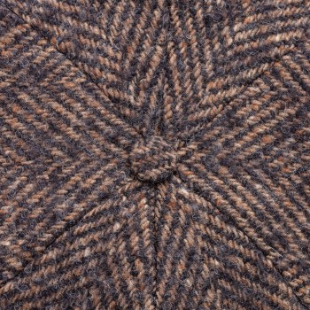 Donegal « 6 Panels » Large Herringbone Cap : Brown