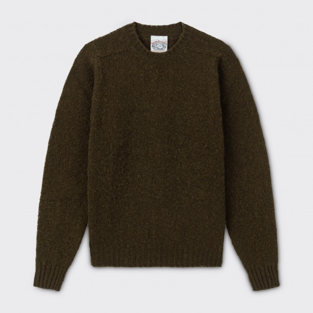 Brushed Wool Crewneck Knit : Military Green