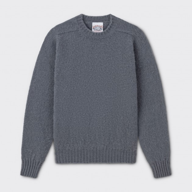 Brushed Wool Crewneck Knit : Dove Grey