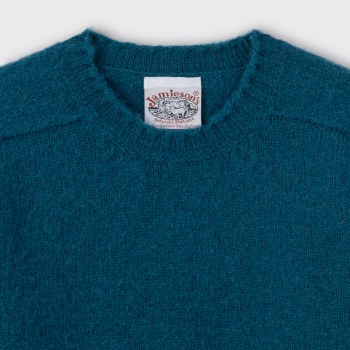 Brushed Wool Crewneck Knit : Petrol Blue