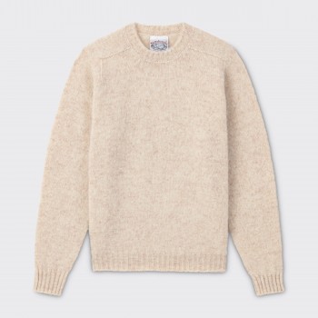 Brushed Wool Crewneck Knit : Natural White