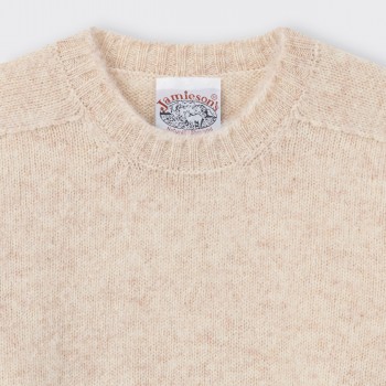 Brushed Wool Crewneck Knit : Natural White