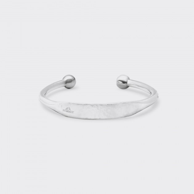 Torque Identity Hammered Bangle : 925 Silver