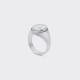 Oval Hammered Signet : 925 Silver/925 Silver