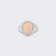 Oval Hammered Signet : 925 Silver/18ct Rose Gold