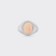 Oval Hammered Signet Ring : 925 Silver/ 18ct Rose Gold