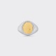 Oval Hammered Signet : 925 Silver/18ct Yellow Gold