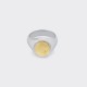 Oval Hammered Signet Ring : 925 Silver/ 18ct Yellow Gold