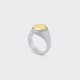 Oval Hammered Signet : 925 Silver/18ct Yellow Gold