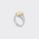 Oval Hammered Signet Ring : 925 Silver/ 18ct Yellow Gold