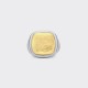 Heavy Cushion Hammered Signet : 925 Silver/18ct Yellow Gold