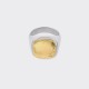 Heavy Cushion Hammered Signet : 925 Silver/18ct Yellow Gold