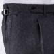 Pantalon à Pinces en Flanelle : Gris Foncé