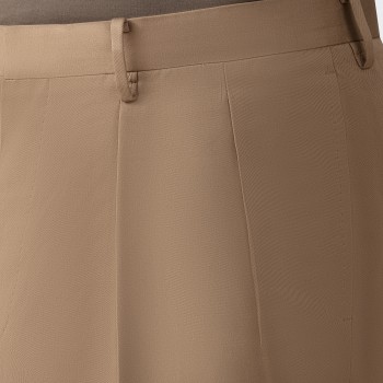 Pantalon à Pinces Lourde Gabardine : Beige