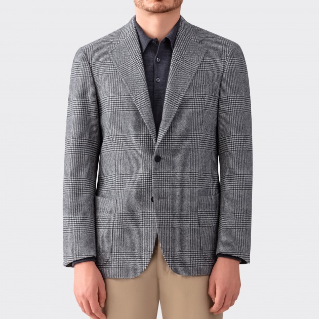 Glencheck “Balloon” Jacket : Grey