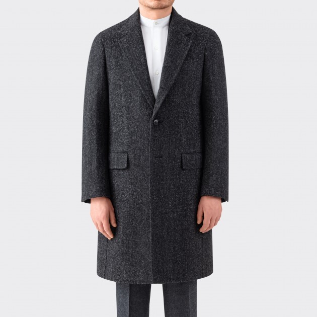Ring Jacket : Harris Tweed Overcoat : Grey