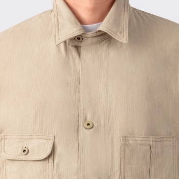 “JACKSON”  Linen & Cotton Jacket : Beige