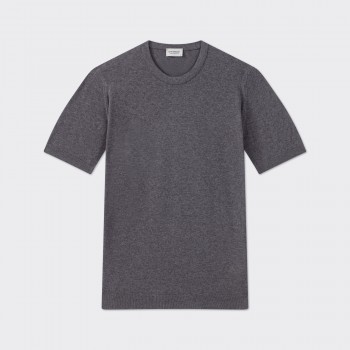 Textured Cotton T-shirt : Grey