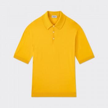 Short Sleeves Cotton Polo Shirt : Yellow