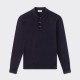 Long Sleeves Cotton Polo Shirt : Dark Navy