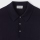 Long Sleeves Cotton Polo Shirt : Dark Navy