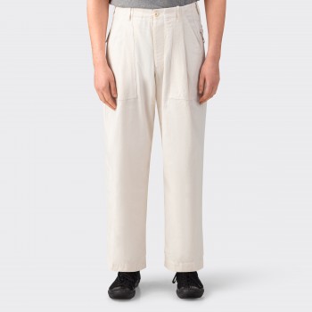 Cotton Pleated Trousers : Ecru