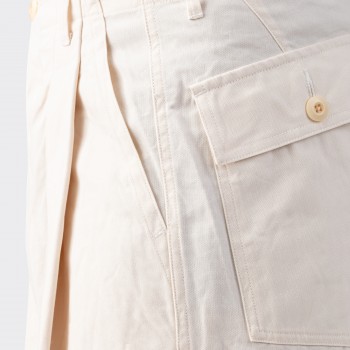 Pantalon à Pinces en Coton : Écru