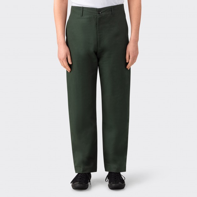 Cotton linen Gabardine "Fox P" Trousers : Olive