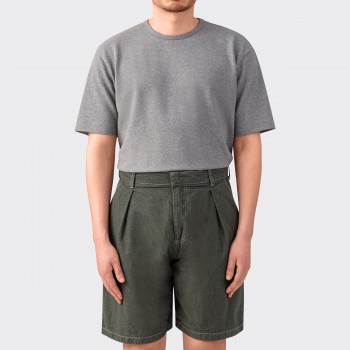 "Page" Cotton Denim Short : Green