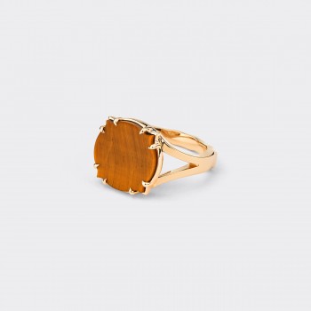 Bague Oeil de Tigre : Or Jaune
