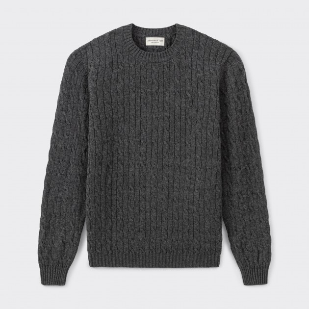 Pull Torsadé en Cachemire : Gris