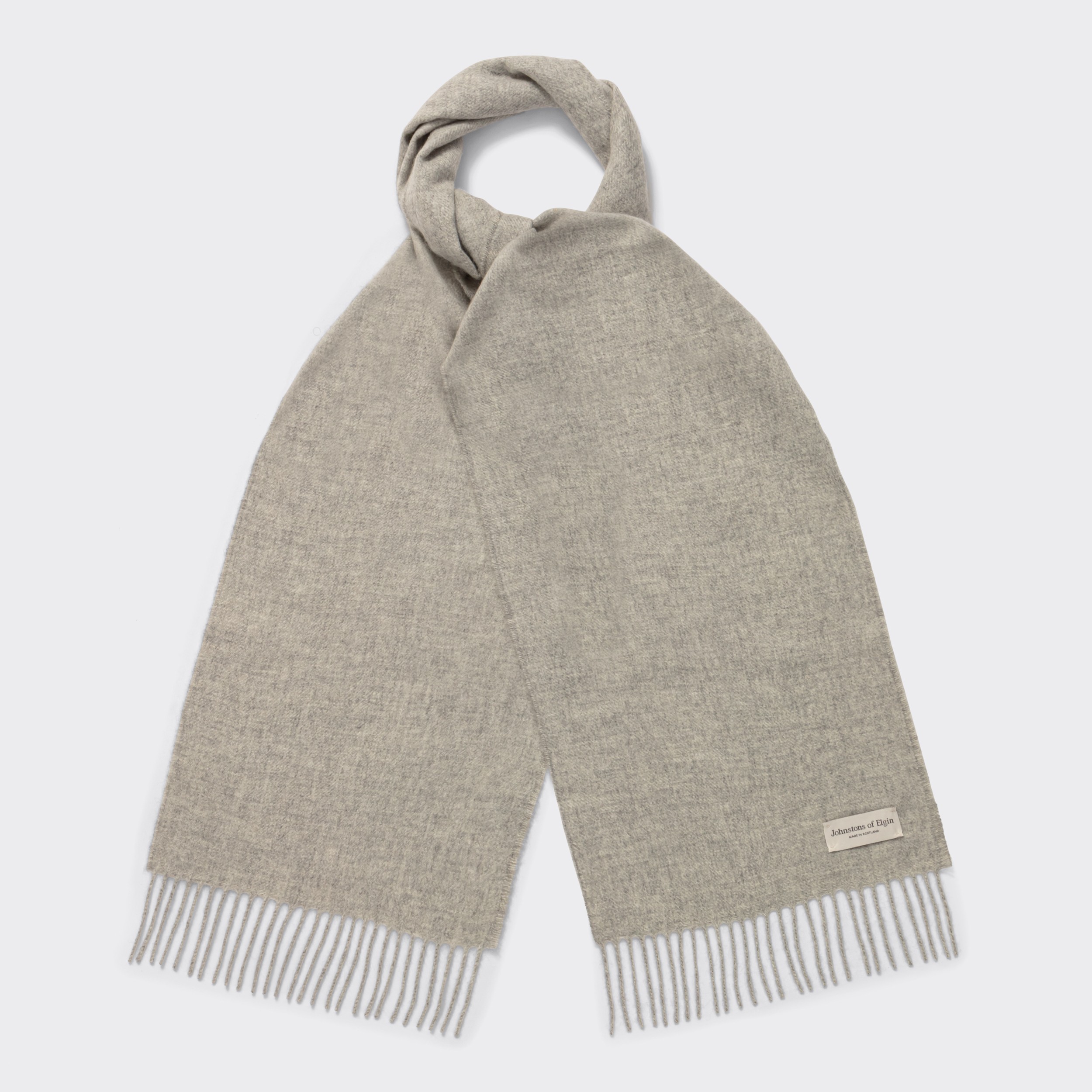 Johnstons of Elgin : Cashmere Scarf : Heather Grey