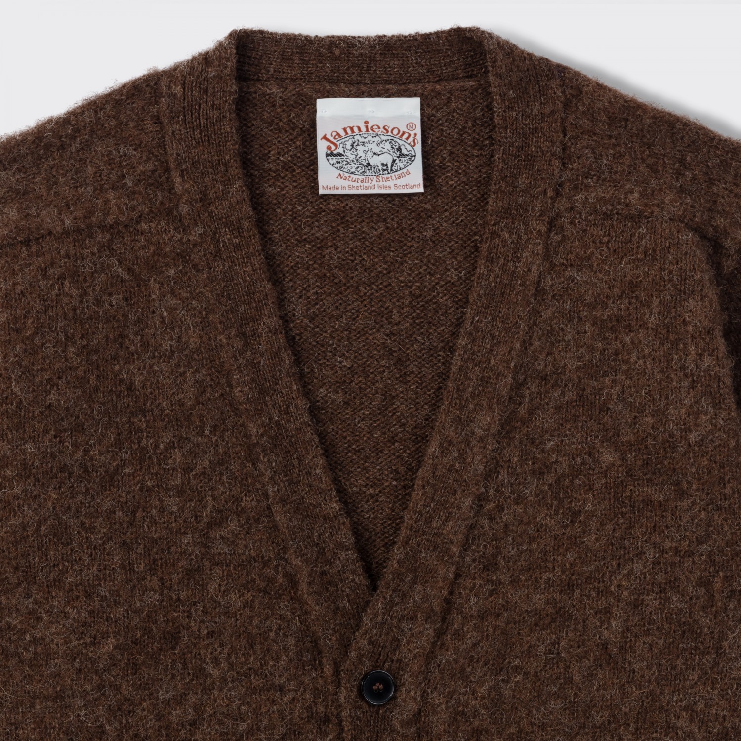 Only for BEIGE Brushed Wool Cardigan Natural Brown