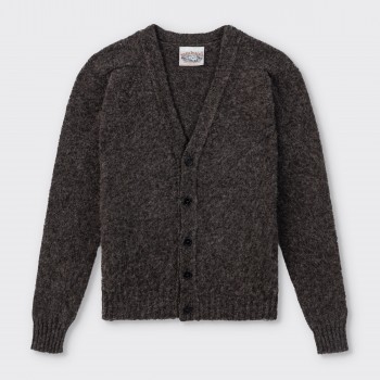 Only for BEIGE : Brushed Wool Cardigan : Natural Dark Brown