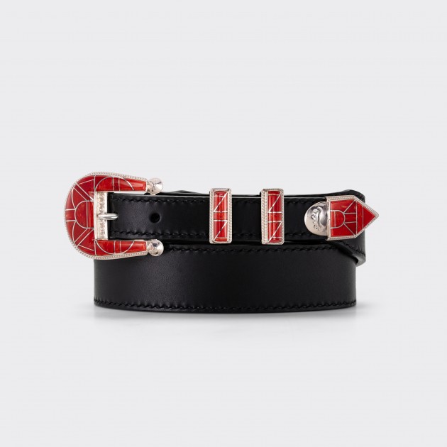 HARPO for BEIGE : Ranger Belt Amérindienne en Corail : Noir