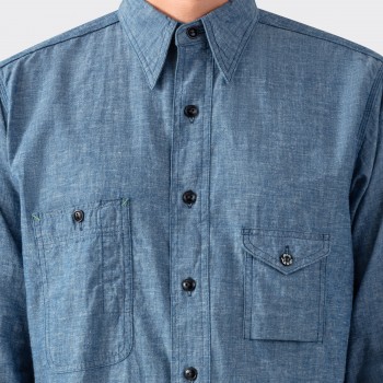 Chemise 1937 "Diamond Special" en Chambray : Indigo