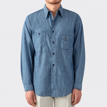 Chemise 1937 "Diamond Special" en Chambray : Indigo